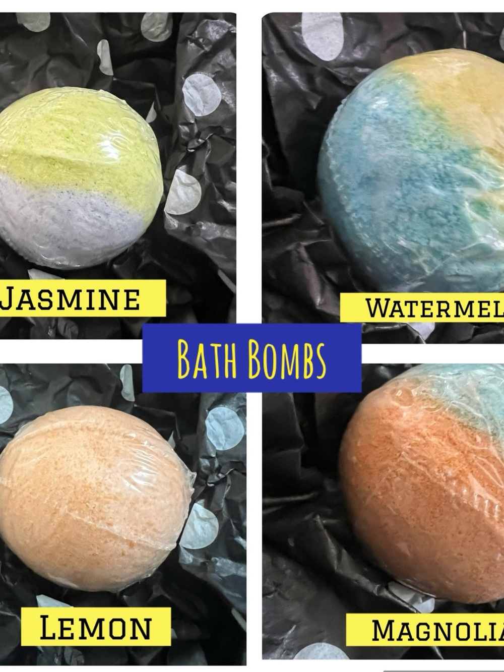 Source Unknown Bath Bomb Quartet - Yellow, Blue, Cream, Orange